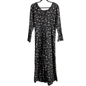 Notations Vintage Floral Print Wide Leg Jumpsuit